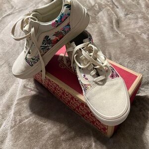 Vans Cream Floral Sneakers